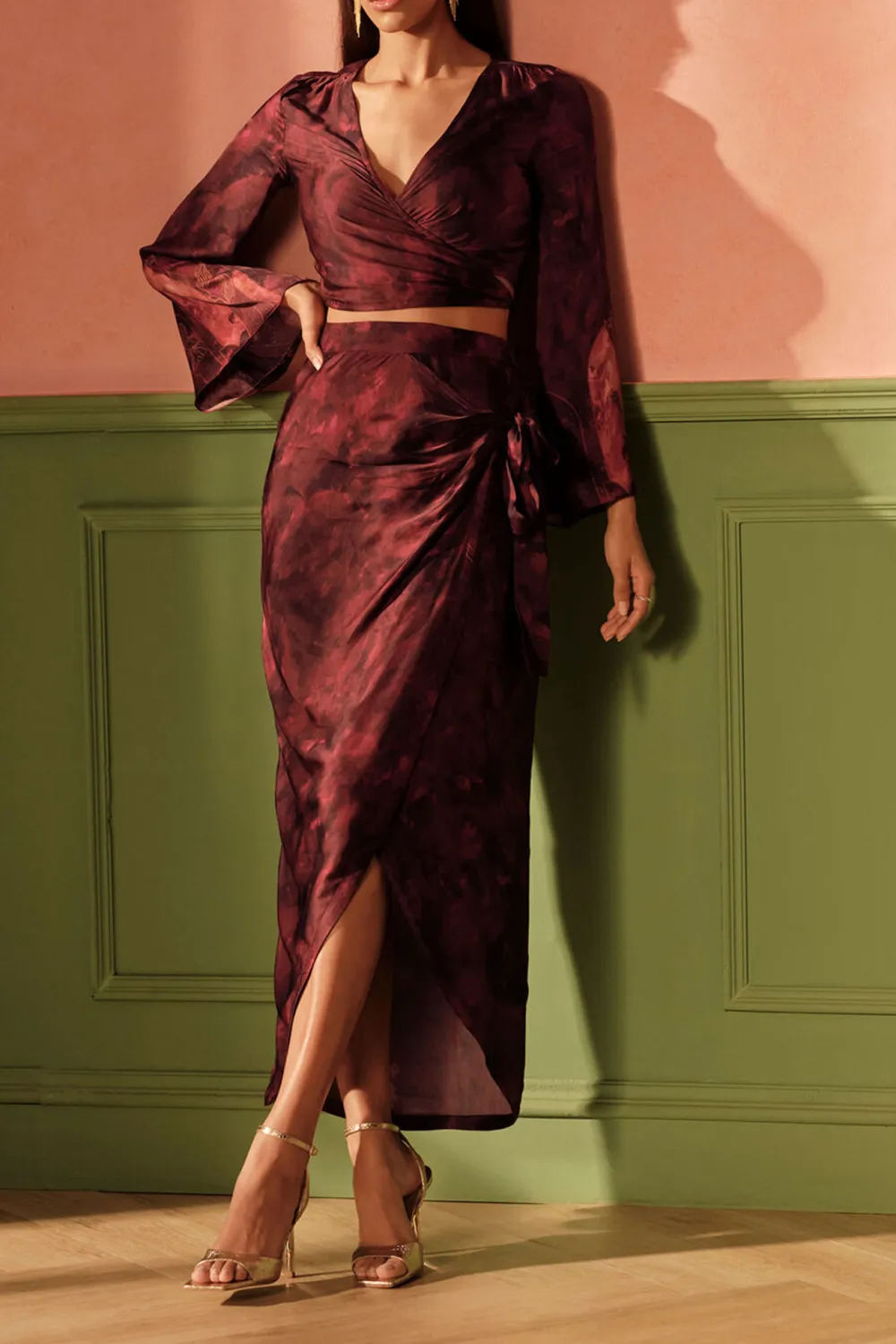 Casual Style Skies Two-Piece Viscose Set